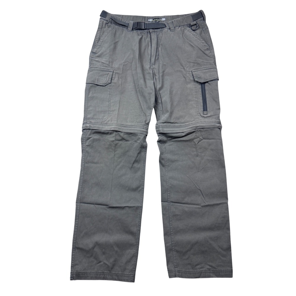 BC Clothing Mens Lx34 Convertible Cargo Pants Gray Zip Off Hike Outdoor Gorpcore